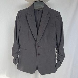 Tahari (6) tailored grey, two-button blazer with 3/4 sleeves.